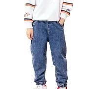 Générique Jean Slim Basics Garçon Jeans pour Garçons avec Ceinture Élastique Pantalons en Denim Printemps/Enfants Style Urbain Hip Hop Streetwear Pantalon Cargo Noir Garcon 8 Ans Bébé