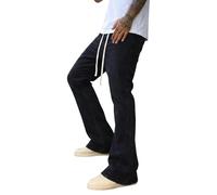 Générique Jean Slim Bootcut Stretch Denim Pantalon décontracté à Jambes fuselées pour Homme Coupe ajustée avec Ourlet évasé Style Polyvalent Quotidien Confection Robuste offrant liberté
