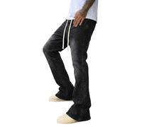 Générique Jean Slim Bootcut Stretch Denim Pantalon décontracté à Jambes fuselées pour Homme Coupe ajustée avec Ourlet évasé Style Polyvalent Quotidien Confection Robuste offrant liberté