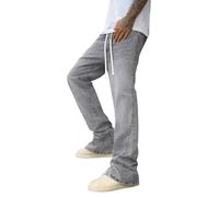 Générique Jean Slim Bootcut Stretch Denim Pantalon décontracté à Jambes fuselées pour Homme Coupe ajustée avec Ourlet évasé Style Polyvalent Quotidien Confection Robuste offrant liberté