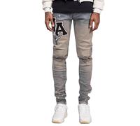 Générique Jean Travail Homme,Jean Slim pour Homme Imprimé Lettres Pantalon en Denim Extensible DéContracté pour Un Usage Quotidien Pantalon Confortable Au Design Tendance IdéAl pour Les Sorties