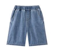 Générique Jeans Garçon Enfants Pantalon Jogger Denim Facile À Enfiler Slim Fit Tapered Jean Large Garcon 6 pour Le Printemps Cargo Rétro Style Années 90 Hip Hop Streetwear (Bleu,13-14 Ans)