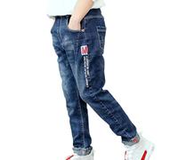Générique Jeans Garçons avec Ceinture Élastique Pantalon Cargo Middle and Large Jean 13 Ans Garcon Noir 12 Effet Délavé Garçon Hip Hop Y2K Streetwear Saint Cadeaux (Bleu,9-10 Ans)