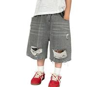 Générique Jeans Garçons Pantalon Jogger Denim Facile À Enfiler Garçon Slim Fit Tapered Garcon 12 Ans Chino pour Le Printemps Et L'Automne Sport Casual Streetwear Y2K Cadeaux (Grey,5-6 Ans)