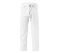 Générique Jeans Homme Baggy Coupe Droite Regular Jean Fit Grande Taille Taille Elastique Jeans Slim Hiphop Bootcut Pantalon Large Y2k Décontracté Rétro Blanc 3XL