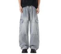 Générique Jeans Homme Bootcut - Jean Classique en Denim Confortable Cinq Poches Coupe Droite idéal pour Un Usage Quotidien Tissu mélangé résistant Coupe Moderne et Style Polyvalent (Light Gray M)