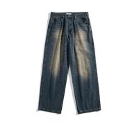Générique Jeans Homme Taille Elastique,Jeans Hip Hop pour Hommes Printemps Automne Japonais LâChe Droit DéContracté Jambe Large Vadrouille Pantalon Long