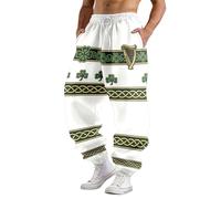 Générique Jeans pour Hommes-Pantalon décontracté imprimé pour la Saint-Patrick, Confortable au Quotidien, idéal pour Les Loisirs. (White, XXXL)