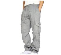 Générique Jeans pour Hommes Poche Respirante Détachable Deux Pantalons Salopette Pantalons décontractés d'extérieur pour Hommes Portefeuille avec Chaine Pantalon Blanc Homme (XL)