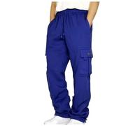 Générique Jeans pour Hommes Poche Respirante Détachable Deux Pantalons Salopette Pantalons décontractés d'extérieur pour Hommes Portefeuille avec Chaine Pantalon Blanc Homme (Blue, XXXXL)