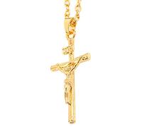 Générique Jésus Cross Collier | Mens en acier inoxydable Jésus Christ Crucifix | Collier pendentif croisé | Matériel résistant à la rouille | Présent unique | 2.2 * 4,5 cm | Pour les hommes