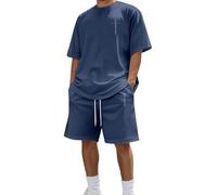 Générique Jésus Ensemble Homme été Décontracté Short Et T-Shirt Imprimé Croix Manches Courtes Respirant Survêtement 2 Pièces Avec Cordon Ample Y2k Streetwear Tenue De Plage Travail Et Jogging