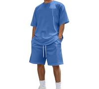 Générique Jésus Ensemble Homme été Décontracté Short Et T-Shirt Imprimé Croix Manches Courtes Respirant Survêtement 2 Pièces Avec Cordon Ample Y2k Streetwear Tenue De Plage Travail Et Jogging