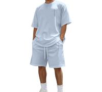 Générique Jésus Ensemble Homme été Décontracté Short Et T-Shirt Imprimé Croix Manches Courtes Respirant Survêtement 2 Pièces Avec Cordon Ample Y2k Streetwear Tenue De Plage Travail Et Jogging