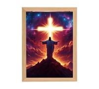 Générique Jesus Lamp Light - 4D LED Christ Frame Jesus Lamp Light, Box | Religious Wall Art | Desktop Decor | For Christian Bedroom Prayer Church Worship Spiritual Devotion Faith Blessing Gift Set