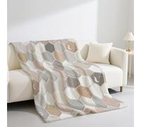 Générique Jeté de Canapé 2 Personnes Rouge Gris Couverture en Flanelle,Doux Ligne Grenade Chaud Chaude et Douce Plaid Blanket Convient Aux Enfants 150 * 180 cm