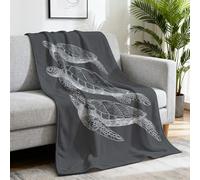 Générique Jeté de Canapé 2 Personnes Simple Couverture en Flanelle Lignes Élégant Animal Microfibre en Peluche Blanket Convient Aux Enfants 130 * 150 cm,Gris Blanc