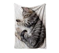 Générique Jeter Un Blanc pour canapé | Couverture en Toison d'impression des Chats | Sofa Souple Plafond câlin pour dortoir, Bureau, Camping, Voyages, Copain d'automne et de Chats de Noël
