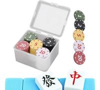 Générique Jetons De Poker avec Valeurs | 100 Pièces Accessoire De Jeu Coloré avec Boîte De Rangement - Petits Jetons de Poker - pour Maison Voyage Tournois Fêtes Vacances Anniversaire Bureaux