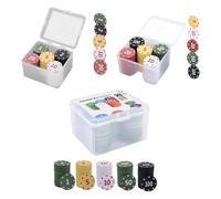 Générique Jetons de Poker Numérotés - 100 Pièces Accessoires de Jeu avec Boîte de Rangement | Jetons de pour Maison Voyage Tournoi Fête Anniversaire Bureau | Jeu Poker Loisirs