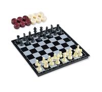 Générique Jeu d ' échecs et de Dames magnétiques, 320X320MM | Jouet de stratégie de table pliable en ABS 2 en 1, pour adultes, jeu de en famille