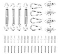 Générique Jeu d'accessoires de Voile d'ombrage 12 pcs Acier Inoxydable,Accessoires pour Stores extérieurs,1.2KG-310245