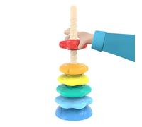 Générique Jeu d'Anneaux à Empiler | Tour Rotative d'Anneaux Bébé | Cubes d'Activités Tour Arc-en-Jeu Sensoriel pour Trier et Développer la Motricité Fine Cadeau d'anniversaire