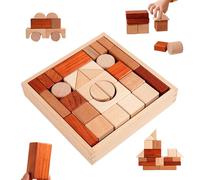 Générique Jeu de Blocs en Bois,Activités Éducatives Sensorielles Jeux - Blocs de Construction en Bois pour Tout-Petits - pour Jeux Maternelle Bébé Garderie Filles