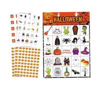 Générique Jeu De Cartes De Bingo pour La Fête D Halloween,Jeu De Cartes en Papier pour Activités en Classe - Outil D Apprentissage Éducatif Interactif pour Familles Grands Groupes Et Adultes