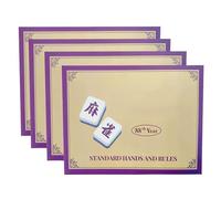 Générique Jeu de Cartes de Mahjong, Guide de Référence des Scores avec 4 Pièces, Cartes des Règles du Jeu, pour Soirées Fêtes Voyages Et Réunions Familiales
