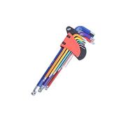 Générique Jeu de clés d'extrémité boîte, clé étoile Torx, tournevis à bille, Allen, outil Type L, 9 pièces, couple 1.5mm-10mm, longue douille métrique(HEX KEY SET SHORT)