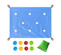 Générique Jeu De Coordination Bâche Bleue - Tissu Imperméable 85x57 Po avec 8 Balles | Activités Collectives Intérieur & Extérieur | Renforce La Cohésion pour Entreprises, Écoles Et Familles