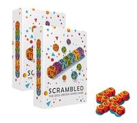 Générique Jeu de dés brouillés et de Mots pour 1 à 5 Joueurs - Jeu de société Stimulant, d'orthographe de Mots Familial, idéal pour Adultes, Parfait pour Les fêtes (2 PCS,Plastique)