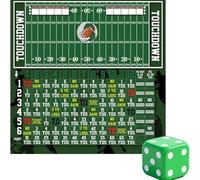 Générique Jeu de dés de Football - Jeu de Plateau en Bois pour Les soirées Jeux en Famille, Les fêtes et Les Voyages | Jeu Amusant de Type « Touchdown » avec 3 dés, Un marqueur de Ballon (2Set)
