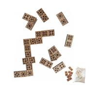 Générique Jeu de Dominos « Motifs de Patchwork » (28 pièces en Bois de Cerisier, gravées au Laser), pour 2 à 4 Joueurs. Jeu éducatif pour Adultes et passionnés de Patchwork. (1Pc)