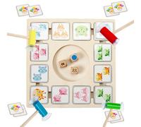 Générique Jeu de Jeu de dés, Roll and Match Game | Carte de Correspondance en Bois - Activités éducatives avec 96 Cartes 3 Dice 4 Sticks d'aspiration, Apprentissage Jouet pour Les de 4 Ans et Plus