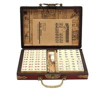 Générique Jeu De Mahjong Chinois Traditionnel, Portable Jeux De Mahjong Chinois Composé De 4 Joueurs, 144 Tuiles avec Étui Jeux De Société Mahjong Jeu De Famille pour Les Adultes pour Maison Voyages