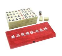 Générique Jeu De Mahjong Classique - 144 Pièces Portable Complet,Set Complet De Mahjong avec 2 Dés Et 4 Racks | pour Adultes Joueurs Famille Soirées À La Maison Voyages Fêtes Vacances