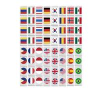 Générique Jeu de Mahjong, Ensemble de Mahjong de Voyage - Blocs de Jeu à Motif de Drapeau, 65 pièces | Jeux de société familiaux Seaside Escape, Jeux de fête en Famille bloquent Les tuiles de po