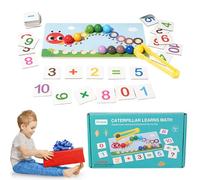 Générique Jeu de Mathématiques en Bois | Activité d'apprentissage Arithmétique Maternelle - Jeux d'apprentissage des Mathématiques,pour D'âge Préscolaire 3-5 Ans Anniversaire École À La