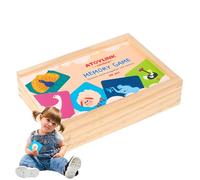 Générique Jeu de Mémoire pour, en Bois, Jouet Éducatif pour la Mémoire, pour Filles Garçons d'Âge Préscolaire Maternelle Crèche Salle de Jeux Chambre Salon Maison École Fêtes