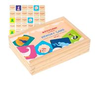 Générique Jeu De Mémoire pour - en Bois | Jouet Éducatif pour la Mémoire,pour Filles Garçons d'Âge Préscolaire Maternelle Crèche Salle de Jeux Chambre Salon Maison École Fêtes