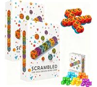 Générique Jeu de Mots avec dés mélangés, Jeu de Mots avec dés mélangés pour 1 à 5 Joueurs, eux de société Amusants pour Les fêtes, Les Voyages et Les soirées en Famille (2pcs)