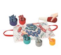 Générique Jeu De Pêche pour Tout-Petits | Jouet De Pêche en Tissu avec Gobelots Empilables | Activités d'apprentissage Reconnaissance Couleurs Interaction Parent Enfant Maison Voyage