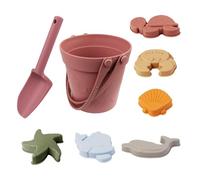 Générique Jeu de Plage pour - Seau Pelle et Moules Animaux en Silicone,Ensemble Nomade pour,pour garçons et Filles, été, extérieur, Voyage, Vacances, Bord de mer, Piscine