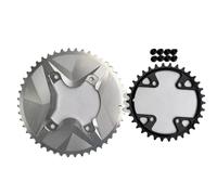 Générique Jeu de Plateaux vélo Gravier Ronds for Plateau 2 Vitesses Aero, Compatible for Shimano GRX 820/810 asymétrique(GRX-Silver)