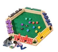Générique Jeu de Shut The Box - Plateau en Bois 6 Faces, Cartes à Retourner Double Chiffre, Défi Mathématique, Activité de Voyage Portable, Amusement en Famille | pour Ados Adultes