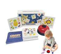 Générique Jeu de Société avec Cartes et Tableau | Jeu Éducatif Parent-Enfant avec Cloche Sonore pour Reconnaissance de Formes | Jouet Interactif pour Voyage, Maison, École Maternelle et Garderie