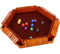 Générique Jeu de Table en Bois pour 6 Joueurs - Jeu de dés Classiques - Jeu de Voyage - Jeu de dés Traditionnels en Bois pour Pubs - Grands Jeux de société pour l'ensemble