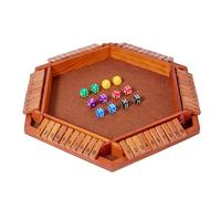 Générique Jeu de Table en Bois pour 6 Joueurs - Jeu de dés Classiques - Jeu de Voyage - Jeu de dés Traditionnels en Bois pour Pubs - Grands Jeux de société pour l'ensemble